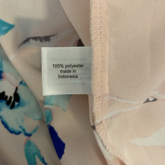 Lane Bryant Womens 28 Blouse Short Sleeve Pink Floral Ruffle V Neck Work Office - Picture 8 of 13